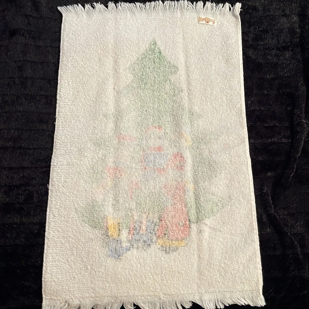 Vintage Cannon Christmas caroling hand towel
